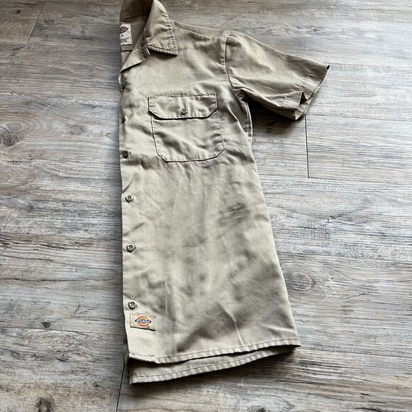 Dickies Short Sleeve Work Shirt Small Dessert Sand Brown Tan - Picture 8 of 10